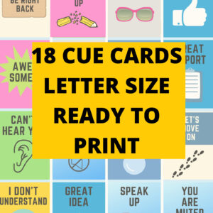 18 Cue Cards Letter Size (8.5 x 11) ready to print